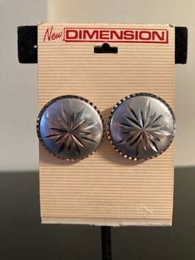 Silver Starburst Round Earrings